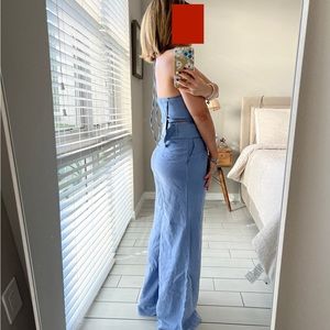 Blue linen Two set piece.